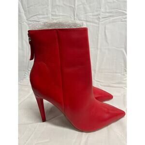 Steve Madden Red Boots Size 6 Stiletto Zip Up NEW in Box